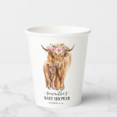 Waterverf Koe Calf Baby shower Papieren Bekers (Voorkant)