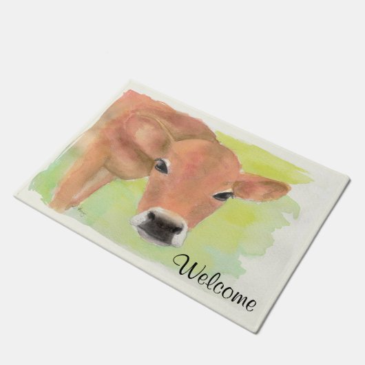 Waterverf Koe Doormat Deurmat (Schuin)