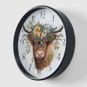 Waterverf Koe Floral Highland (Hoek)