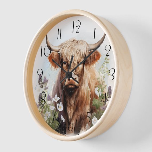 Waterverf Koe Floral Highland (Hoek)