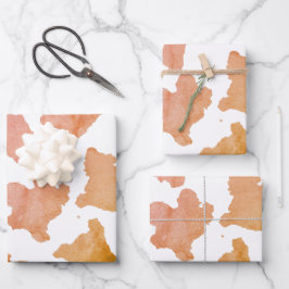 Waterverf Koe Huidpatroon Inpakpapier Vel