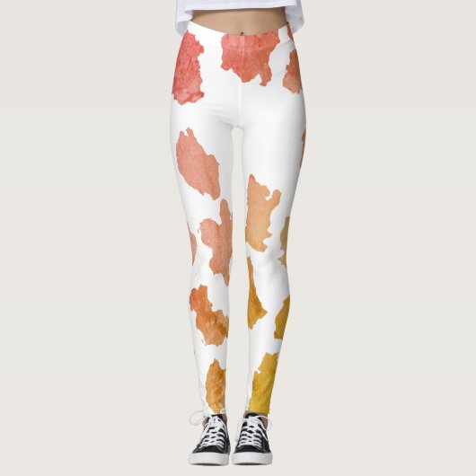 Waterverf Koe Huidpatroon Leggings (Voorkant)