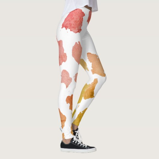 Waterverf Koe Huidpatroon Leggings (Rechts)