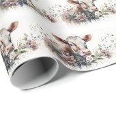Waterverf Koe in bloemen Cadeaupapier (Rol Hoek)