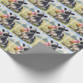 Waterverf Koe likken van een ijskegel Cadeaupapier (Hoek)