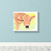 Waterverf Koe omgepakt Canvas (Insitu (Houten vloer))