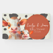 Waterverf Koe Print Pattern Baby shower Spandoek (Horizontaal)