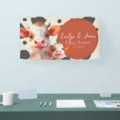 Waterverf Koe Print Pattern Baby shower Spandoek (Beurs)