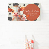 Waterverf Koe Print Pattern Baby shower Spandoek (Insitu)