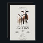 Waterverf Koeien Minimal Rustic Engagement Party Kaart<br><div class="desc">Pas elke manier aan die u wilt.</div>