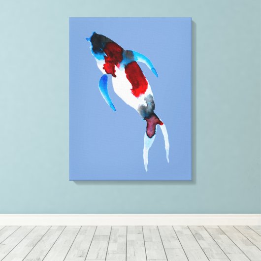 Waterverf koeienvis canvas afdruk (Insitu (Houten vloer))