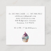 Waterverf koekjes en desserts gebak vierkante visitekaartje (Achterkant)