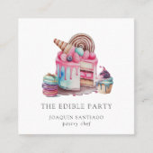 Waterverf koekjes en desserts gebak vierkante visitekaartje (Voorkant)