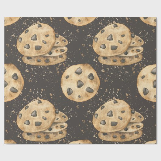 Waterverf koekjes met chocola voor de verjaardag cadeaupapier (Vlak)