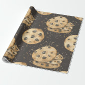 Waterverf koekjes met chocola voor de verjaardag cadeaupapier (Uitgerold)