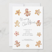 Waterverf koekjes peperkoek vrolijk kerstfeest feestdagenkaart (Voorkant)