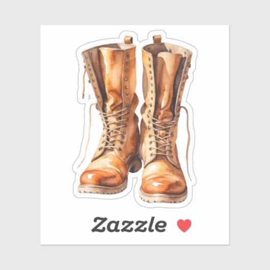 Waterverf koele Herfst laarzen Sticker (Vel)
