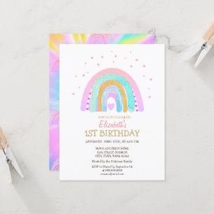 Waterverf Koele Regenboog Tie Dye Verjaardag Kaart