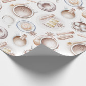 Waterverf koffie, cacao en cacao cadeaupapier (Hoek)