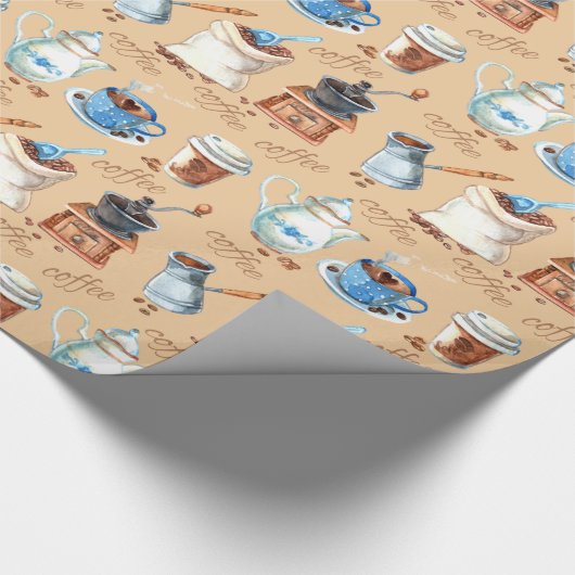 Waterverf Koffie Cadeaupapier (Hoek)