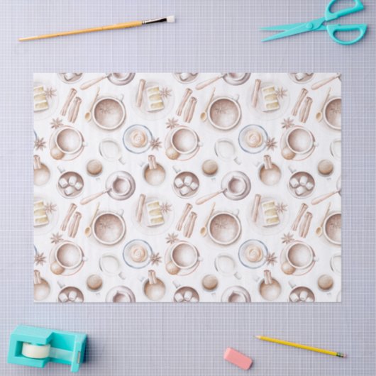 Waterverf Koffie, Cak en Cacao-decoupage Tissuepapier (Craft)