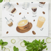 Waterverf koffie - Drinken uit de hele wereld Theedoek (Gevouwen)