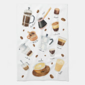 Waterverf koffie - Drinken uit de hele wereld Theedoek (Verticaal)
