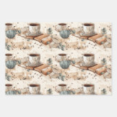 Waterverf koffie en boeken inpakpapier vel (Voorkant)