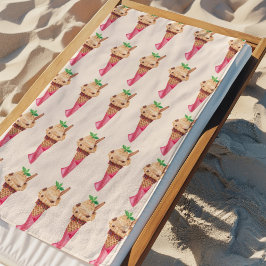 Waterverf Koffie Ijsje Kegel Strandlaken