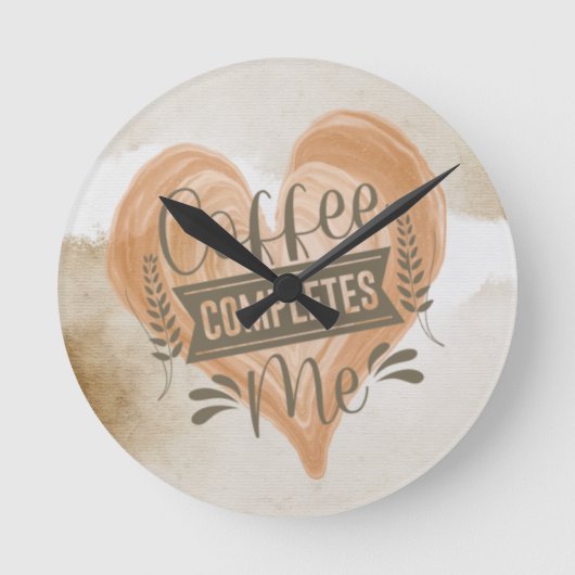Waterverf "Koffie maakt me compleet" Ronde Klok (Voorkant)