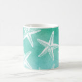 Waterverf Koffie-Mok - Blauwgroen vis Koffiemok (Center)