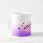 Waterverf koffie mok lavendel bloemen (Voorkant links)