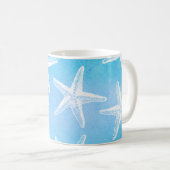 Waterverf Koffie-Mok - Starfish Turquoise Koffiemok (Voorkant rechts)