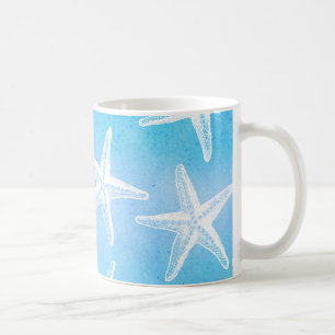 Waterverf Koffie-Mok - Starfish Turquoise Koffiemok