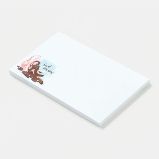 Waterverf koffie post-it® notes (Schuin)