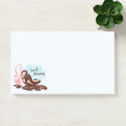 Waterverf koffie post-it® notes (Kantoor)