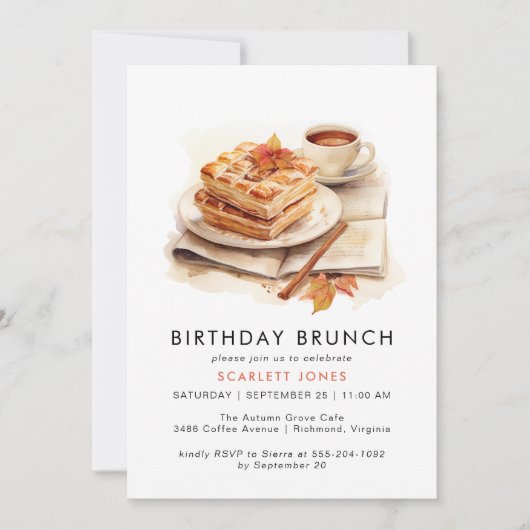 Waterverf Koffie | Schattigee Casual verjaardagsbr Kaart (Voorkant)