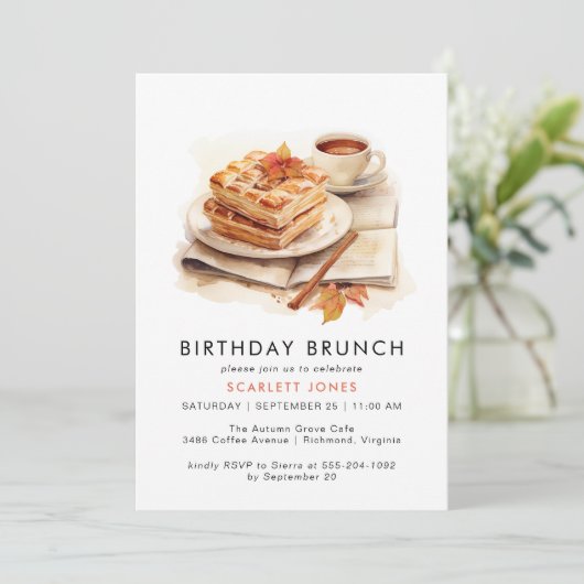 Waterverf Koffie | Schattigee Casual verjaardagsbr Kaart (Staand voorkant)