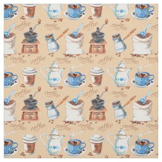 Waterverf Koffie Stof (Swatch)