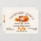 Waterverf Koffie Thanksgiving Brunch Kaart (Voorkant / Achterkant)