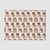 Waterverf koffiebonen in een zakpatroon Decoupage Tissuepapier (Voorkant)