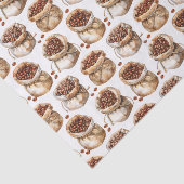 Waterverf koffiebonen in een zakpatroon Decoupage Tissuepapier (Detail)