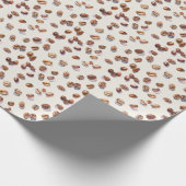 Waterverf koffieboon cadeaupapier (Hoek)