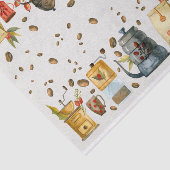 Waterverf  koffiebranderpot mok bonen tissuepapier (Detail)