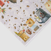 Waterverf koffiebrinder pot mok bonen tissuepapier (Detail)