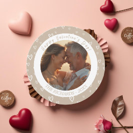 Waterverf koffiekleurige harten Foto Feestdagenkaart