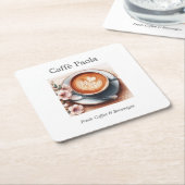 Waterverf koffiekopje kartonnen onderzetters (Schuin)