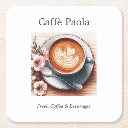 Waterverf koffiekopje kartonnen onderzetters (Voorkant)