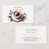 Waterverf koffiekopje visitekaartje (Voorkant / Achterkant)