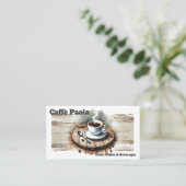 Waterverf koffiekopje visitekaartje (Staand voorkant)